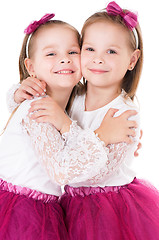 Image showing Portrait of twin girls 