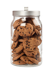 Image showing Jar of chocolate chip cookies