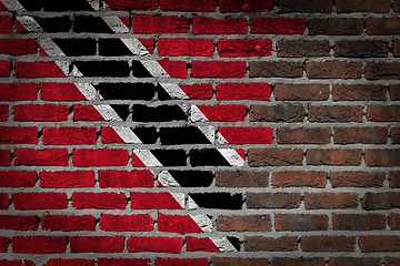 Image showing Brick wall texture with flag