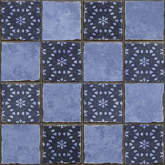 Image showing blue tiles background