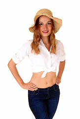 Image showing Beautiful woman with hat.