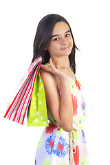 Image showing close up happy shopping teenager girl