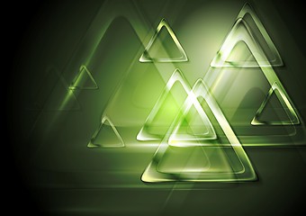 Image showing Bright blurred triangle. Tech design