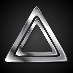 Image showing Abstract metallic triangle logo