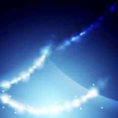 Image showing Shiny blue wavy vector background