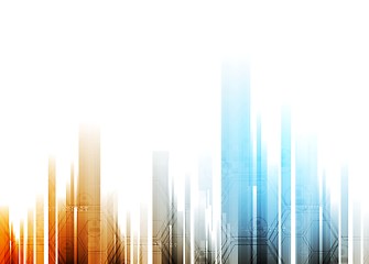 Image showing Bright abstract background with tech elements