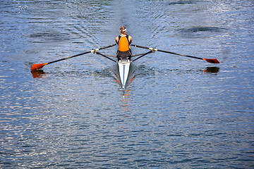 Image showing Woman in a boat