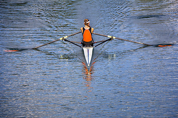 Image showing Woman in a boat