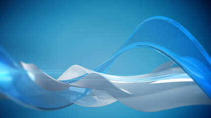 Image showing Blue 3d abstract wave line.