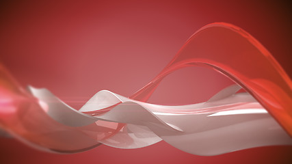 Image showing Red 3D abstract waves.