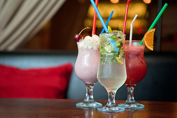 Image showing three healthy nonalcoholic cocktails