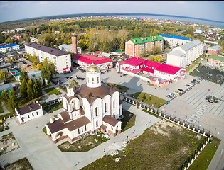 Image showing Aerial view on St.Nicholas church in Borovskiy