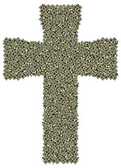 Image showing Cross made of old and dirty microprocessors 