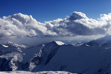 Image showing Evening sunlight mountains