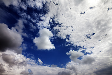 Image showing Sunlight sky with clouds at wind day