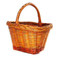 Image showing Wicker basket on white background.