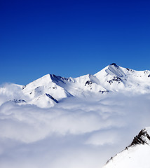 Image showing Mountains in clouds at nice day