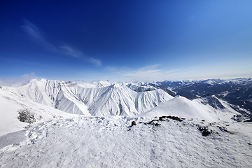 Image showing Winter mountains and blue sky