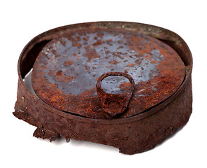 Image showing Old rusty tin can isolated on white background