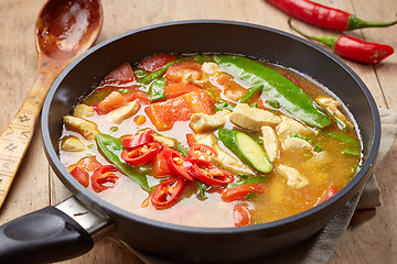 Image showing freshly cooked spicy chicken soup