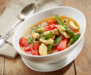 Image showing freshly cooked spicy chicken soup