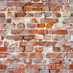 Image showing Seamless texture of an old brick wall. Grunge architecture patte