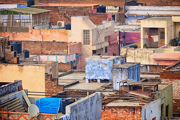 Image showing Roofs of the poor houses. Agra, India