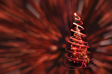 Image showing christmas tree with color background