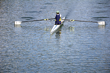 Image showing Rower in a boat