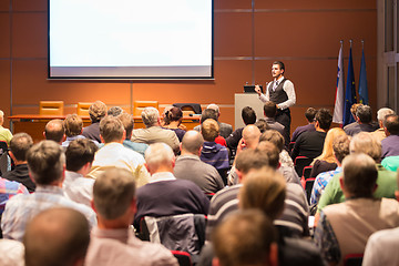 Image showing Speaker at Business Conference and Presentation.