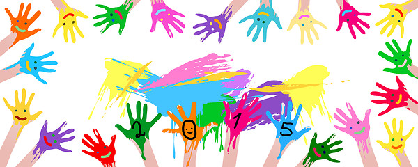 Image showing colorful hands 