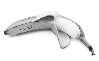 Image showing Half-peeled ripe banana