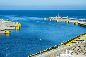 Image showing Entrance of the seaport of Kolobrzeg, Poland