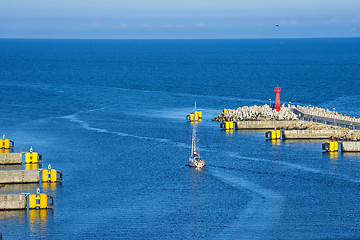 Image showing Entrance of the seaport of Kolobrzeg, Poland