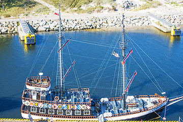 Image showing seaport of Kolobrzeg, Poland with ship