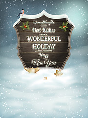 Image showing Christmas vintage greeting card. EPS 10