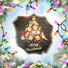 Image showing Christmas card with baubles. EPS 10