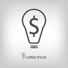 Image showing Bulb with dollar as business idea sign