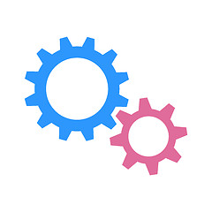 Image showing Gearwheels as man and woman