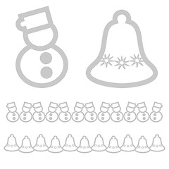 Image showing Xmas Icons  - snowman and bell