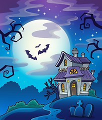 Image showing Haunted house theme background