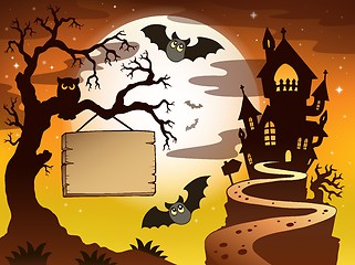 Image showing Theme with Halloween silhouette 3