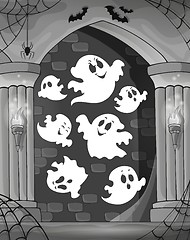 Image showing Black and white alcove and ghosts 1