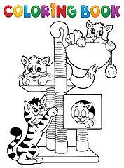 Image showing Coloring book cat theme 1