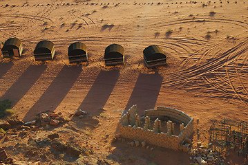 Image showing Bedouin camp in Wadi Rum desert, Jordan