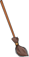 Image showing broom clip art cartoon illustration