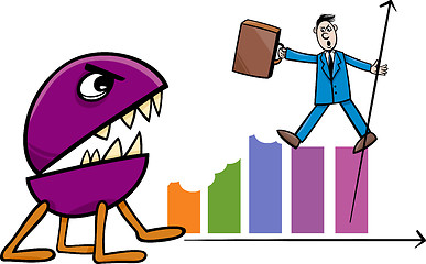 Image showing recession in business cartoon illustration