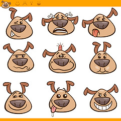 Image showing dog emoticons cartoon illustration set