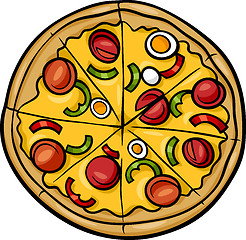 Image showing italian pizza cartoon illustration