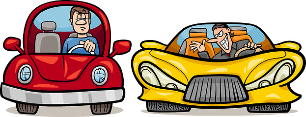 Image showing malicious driver cartoon illustration